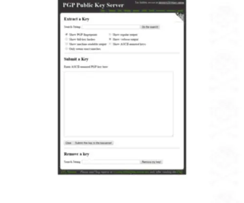 Key-Server.io(PGP Public Keyserver) Screenshot