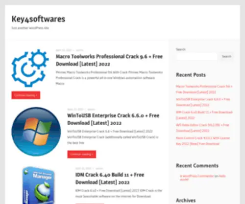 Key4Softwares.com(Just another WordPress site) Screenshot