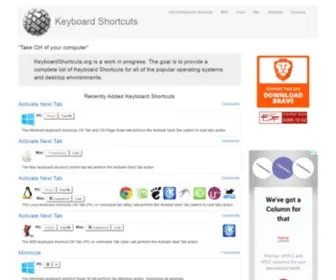 Keyboardshortcuts.org(Keyboard Shortcuts) Screenshot