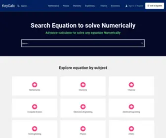 Keycalc.org(List of formulas of KeyCalc) Screenshot