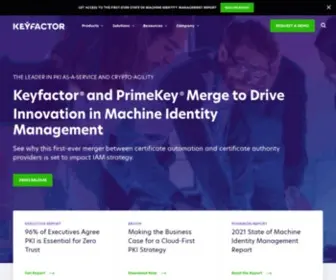 Keyfactor.com(Trusted PKI and Machine Identity Management Platform) Screenshot