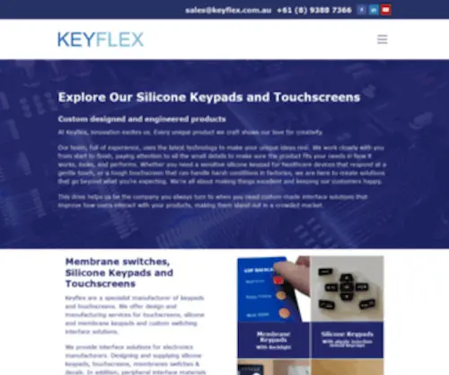 Keyflex.com.au(Silicone Keypads) Screenshot