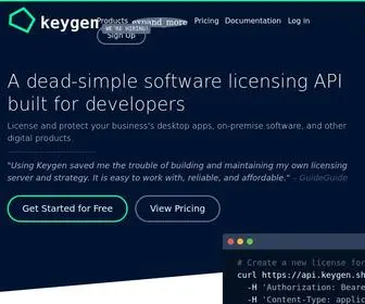 Keygen.sh(A dead) Screenshot