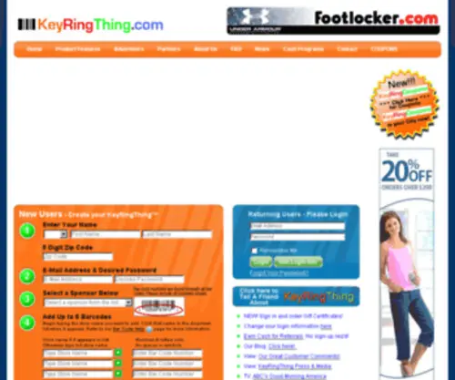 Keyringthing.com(KeyRingThing Cards) Screenshot