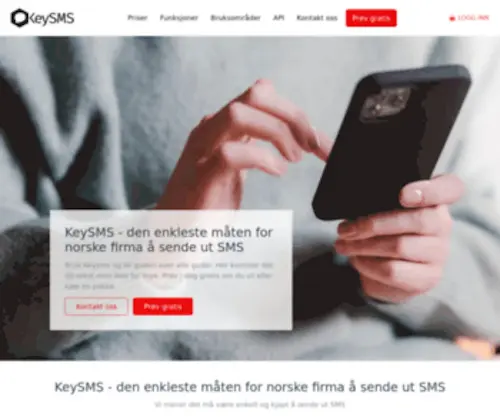 Keysms.no(Send SMS fra web og API med KeySMS) Screenshot