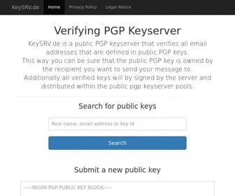 Keysrv.de(Verifying PGP Keyserver) Screenshot