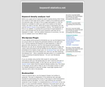 Keyword-Statistics.net(/Analyzer-tool for automatic calculation of the keyword-density) Screenshot