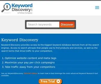Keyworddiscovery.com(Keyword research) Screenshot