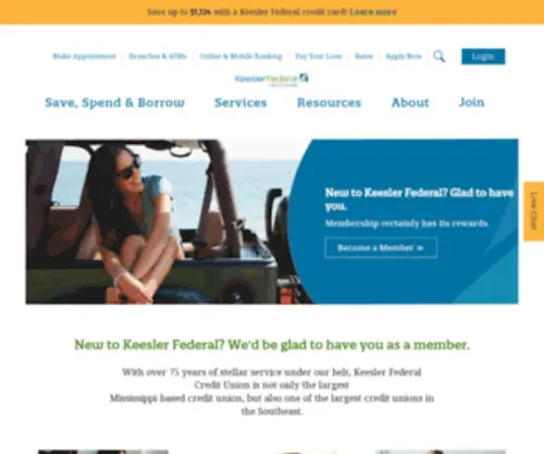 Kfcu.com(Keesler Federal Credit Union) Screenshot
