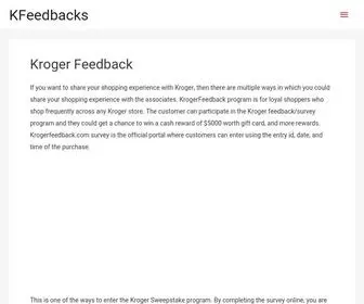 Kfeedbacks.info(Kroger Feedback) Screenshot