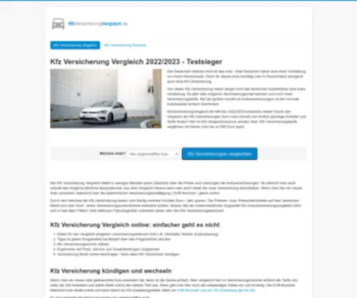 KFzversicherungVergleich.de(Kfz Versicherung Vergleich 2022/2023) Screenshot