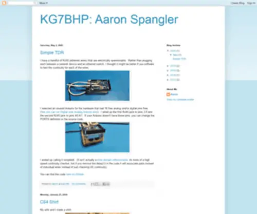 KG7BHP.org(Aaron Spangler) Screenshot