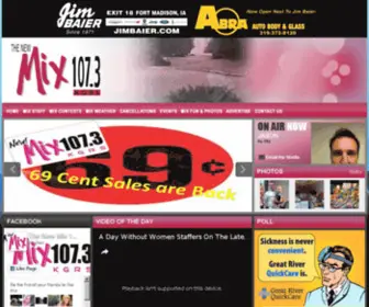 KGRSFM.com(The New Mix 107.3 KGRS) Screenshot