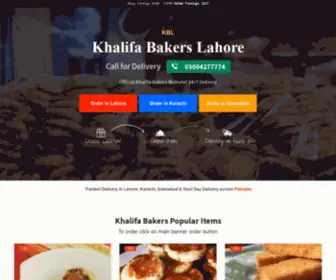 Khalifabakerslahore.com(Khalifa Bakers) Screenshot