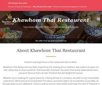 Khawhomthainz.co.nz(Order Online for Takeaway / Delivery or Book a Table. Here at Khawhom Thai Restaurant) Screenshot