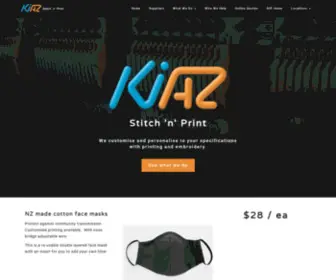 Kiaz.co.nz(Embroidery & screen printing) Screenshot