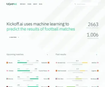Kickoff.ai(Predicting football matches) Screenshot