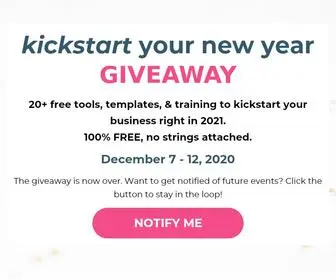 Kickstartyournewyear.com(Kickstart Your New Year Giveaway) Screenshot