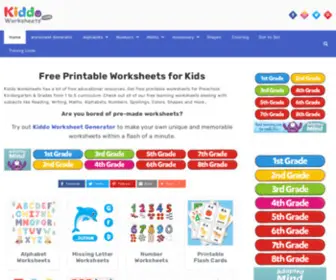 Kiddoworksheets.com(Free Printable Worksheets for Kids) Screenshot