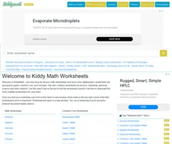 Kiddymath.com(Free Worksheets in Printable Format for Math) Screenshot