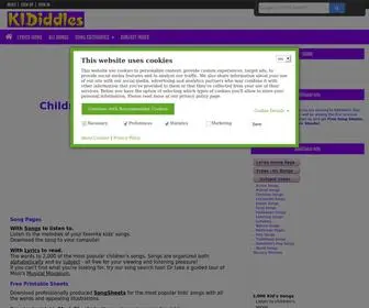 Kididdles.com(Children's Songs with Downloadable Kids Music) Screenshot