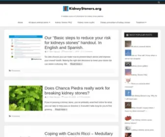 Kidneystoners.org(A reliable source of information for kidney stone patients) Screenshot