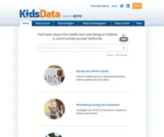 Kidsdata.org(Data and Resources about the Health of Children) Screenshot
