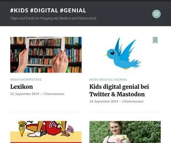 Kidsdigitalgenial.de(Tipps und Tricks im Umgang mit Medien und Datenschutz) Screenshot