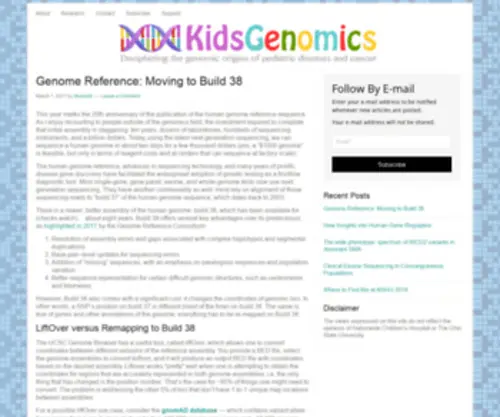 Kidsgenomics.org(Next-generation genomics for rare diseases and pediatric cancers) Screenshot