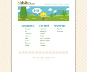 Kidsites.com(Your Guide to the Best Kid Sites on the Web) Screenshot