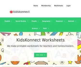 Kidskonnect.com(Worksheets For Kids) Screenshot