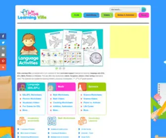 KidslearningVille.com(Kids Learning Ville) Screenshot