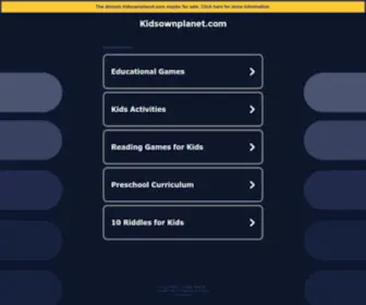 Kidsownplanet.com(Indian Parenting Portal) Screenshot