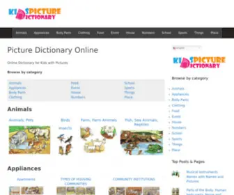 Kidspicturedictionary.com(Online Dictionary for Kids with Pictures) Screenshot