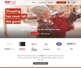 Kidstart.co.uk(KidStart Shopping Ideas helps families turn everyday shopping into savings for children) Screenshot