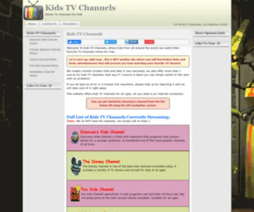 KidstvChannels.com(Kids TV Channels) Screenshot