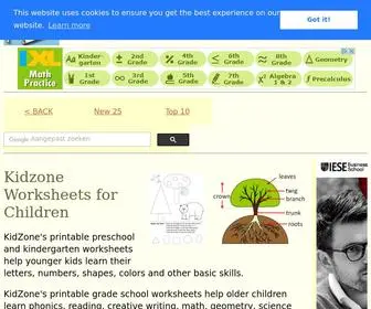 Kidzone.ws(Kidzone Educational Worksheets) Screenshot