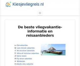 Kiesjevliegreis.nl(Comfortabel met het vliegtuig) Screenshot