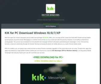 Kikforwindows.com(KIK for PC Download Windows 10/8/7/XP) Screenshot