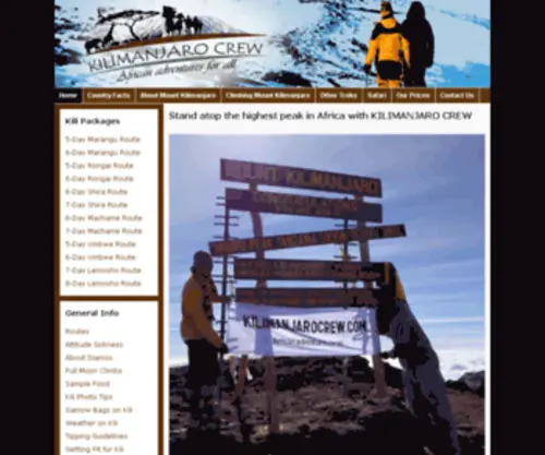 Kilimanjarocrew.com(Kilimanjaro Crew) Screenshot
