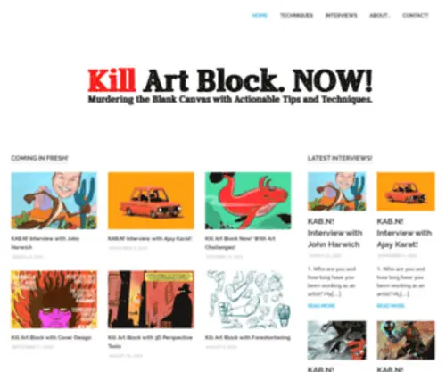 Killartblocknow.com(Murdering the Blank Canvas with Actionable Tips and Techniques) Screenshot