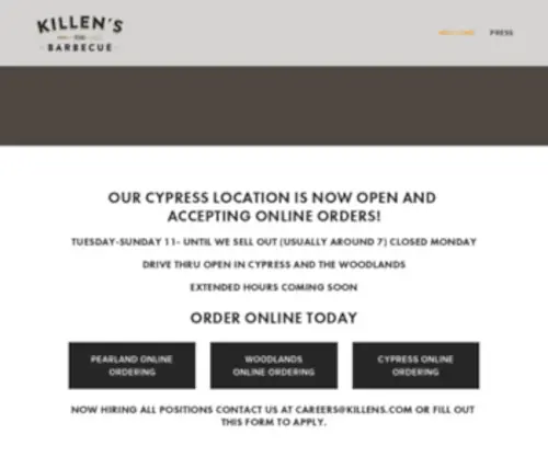 Killensbarbecue.com(Best BBQ Period) Screenshot