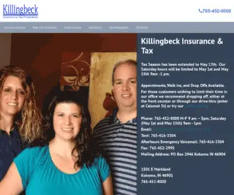 Killingbeckinsurance.com(Killingbeck Insurance and Tax Preparation) Screenshot