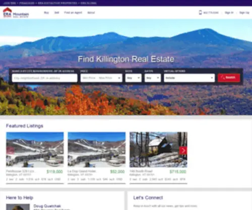 Killingtonvermontrealestate.com(Real Estate Services from ERA Mountain Real Estate) Screenshot