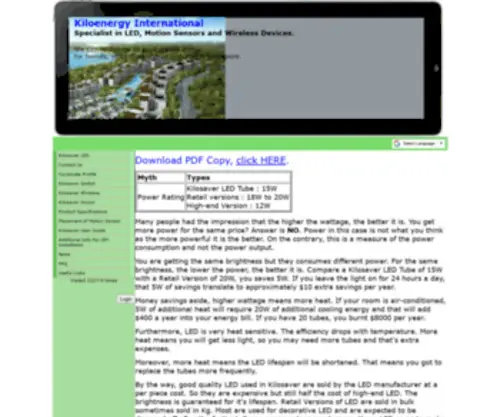 Kiloenergy.com(Energy savings LED) Screenshot