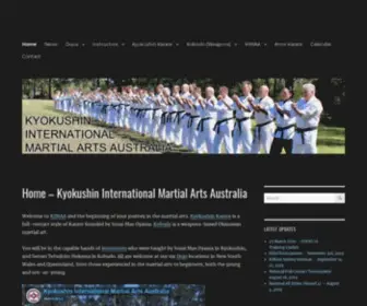 Kimaa.com.au(KIMAA and the beginning of your journey in the martial arts. Kyokushin Karate) Screenshot