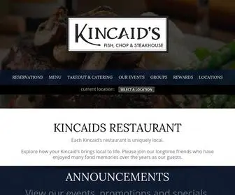 Kincaids.com(Fish, Chop & Steak House in CA & MN) Screenshot