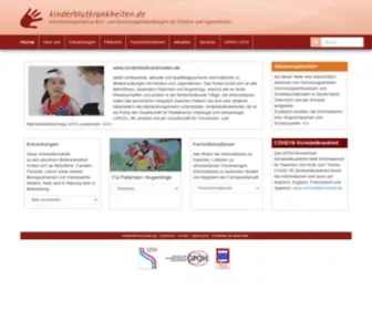 Kinderblutkrankheiten.de(Und Gerinnungserkrankungen bei Kindern und Jugendlichen) Screenshot