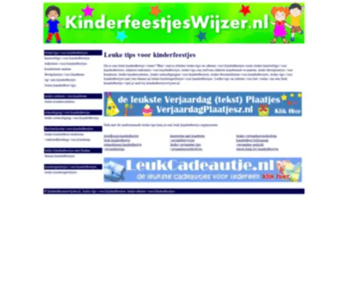 KinderfeestjeswijZer.nl(Leuke tips voor kinderfeestjes) Screenshot