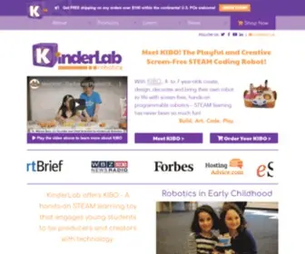 Kinderlabrobotics.com(KinderLab Robotics offers the KIBO coding robot for kids (Ages 4 to 7)) Screenshot
